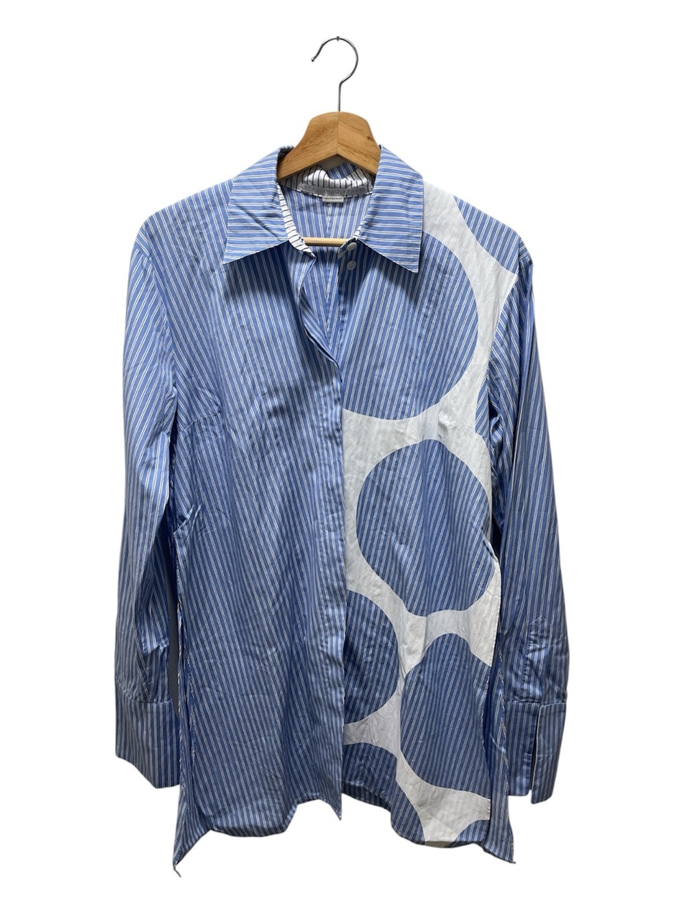 Stella McCartney Blue Stripe Abstract Print Shirt Sz 42/US 8 - Picture 3 of 12
